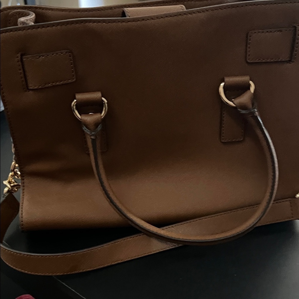 Michael Kors Brown Hamilton Satchel with Gold Accents - Picture 4 of 10